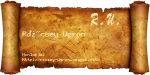 Récsey Ugron névjegykártya